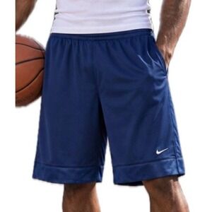 VTG Y2K Nike Basketball Shorts. Elastic Blue/White. Satin. Men's Size Large